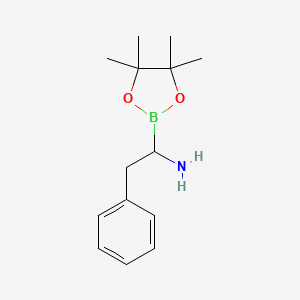 molecular formula C14H22BNO2 B14058713 2-Phenyl-1-(4,4,5,5-tetramethyl-1,3,2-dioxaborolan-2-yl)ethanamine 
