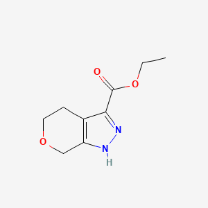 molecular formula C9H12N2O3 B1405876 Ethyl 1,4,5,7-tetrahydropyrano[3,4-c]pyrazole-3-carboxylate CAS No. 1630096-71-7