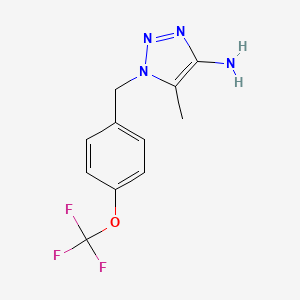molecular formula C11H11F3N4O B1405884 1-(4-(Trifluoromethoxy)benzyl)-5-methyl-1H-1,2,3-triazol-4-amine CAS No. 1511177-48-2