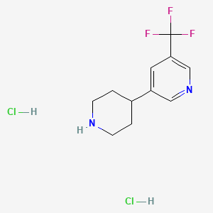 molecular formula C11H15Cl2F3N2 B14058847 3-(Piperidin-4-yl)-5-(trifluoromethyl)pyridine dihydrochloride 