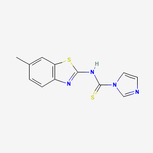 molecular formula C12H10N4S2 B14058870 N-(6-methylbenzo[d]thiazol-2-yl)-1H-imidazole-1-carbothioamide 