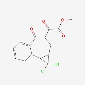 molecular formula C15H12Cl2O4 B14058978 Methyl 2-(1,1-dichloro-4-oxo-1,1a,2,3,4,8b-hexahydrobenzo[a]cyclopropa[c][7]annulen-3-yl)-2-oxoacetate 