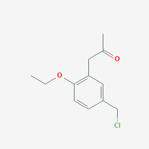 molecular formula C12H15ClO2 B14059045 1-(5-(Chloromethyl)-2-ethoxyphenyl)propan-2-one 