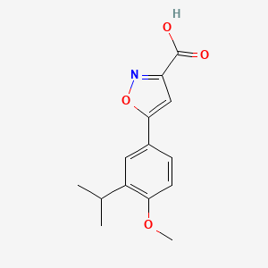 molecular formula C14H15NO4 B1405905 5-(3-Isopropyl-4-methoxyphenyl)isoxazole-3-carboxylic acid CAS No. 1216189-29-5