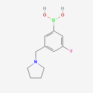 molecular formula C11H15BFNO2 B1405907 (3-Fluoro-5-(pyrrolidin-1-ylmethyl)phenyl)boronic acid CAS No. 1704066-80-7