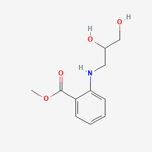 molecular formula C11H15NO4 B14059083 Methyl 2-((2,3-dihydroxypropyl)amino)benzoate CAS No. 55212-11-8