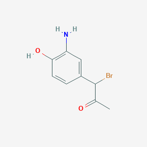 molecular formula C9H10BrNO2 B14059158 1-(3-Amino-4-hydroxyphenyl)-1-bromopropan-2-one 