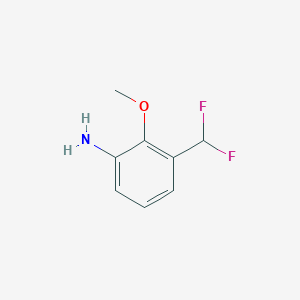 molecular formula C8H9F2NO B14059176 3-(difluoromethyl)-2-methoxyaniline 