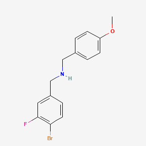 molecular formula C15H15BrFNO B1405918 N-(4-bromo-3-fluorobenzyl)-1-(4-methoxyphenyl)methanamine CAS No. 1491602-31-3