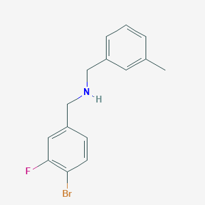 molecular formula C15H15BrFN B1405919 [(4-Bromo-3-fluorophenyl)methyl][(3-methylphenyl)methyl]amine CAS No. 1487306-09-1