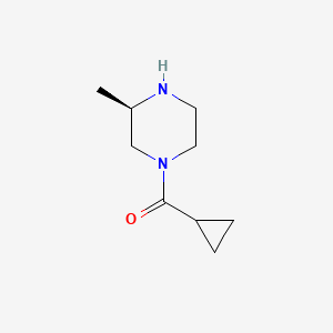 molecular formula C9H16N2O B1405920 (3R)-1-环丙基羰基-3-甲基哌嗪 CAS No. 1568239-28-0