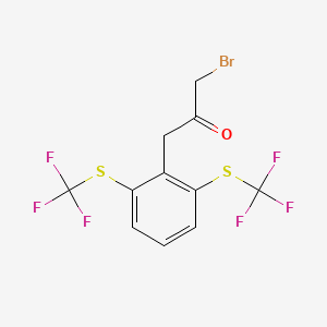 molecular formula C11H7BrF6OS2 B14059217 1-(2,6-Bis(trifluoromethylthio)phenyl)-3-bromopropan-2-one 