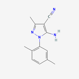 molecular formula C13H14N4 B1405925 5-Amino-1-(2,5-dimethylphenyl)-3-methyl-1H-pyrazole-4-carbonitrile CAS No. 1245052-17-8