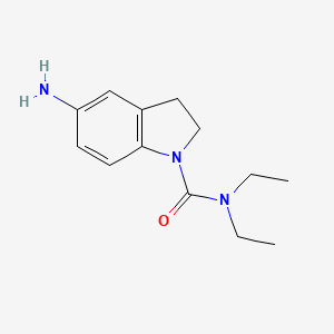 molecular formula C13H19N3O B1405927 5-Amino-N,N-diethyl-2,3-dihydro-1H-indole-1-carboxamide CAS No. 1539162-84-9