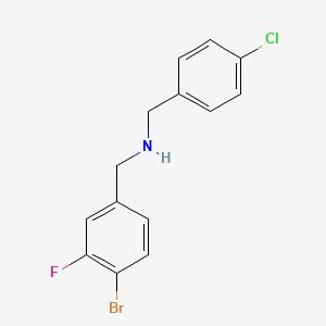 molecular formula C14H12BrClFN B1405928 [(4-Bromo-3-fluorophenyl)methyl][(4-chlorophenyl)methyl]amine CAS No. 1466826-15-2