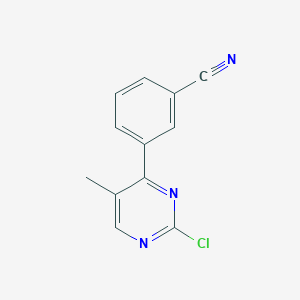 molecular formula C12H8ClN3 B1405930 3-(2-Chloro-5-methylpyrimidin-4-yl)benzonitrile CAS No. 1292317-92-0