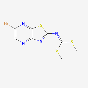 molecular formula C8H7BrN4S3 B14059375 Dimethyl (6-bromothiazolo[4,5-b]pyrazin-2-yl)carbonimidodithioate 