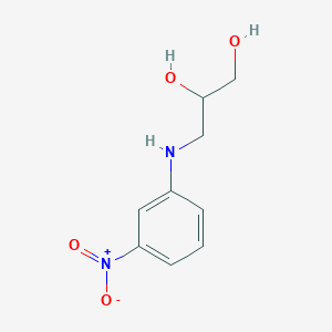 molecular formula C9H12N2O4 B14059430 3-(3-Nitroanilino)propane-1,2-diol CAS No. 64589-68-0