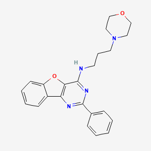 molecular formula C23H24N4O2 B14059433 N-[3-(morpholin-4-yl)propyl]-2-phenyl[1]benzofuro[3,2-d]pyrimidin-4-amine 