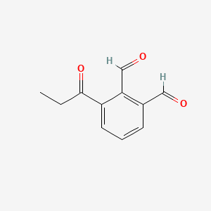 molecular formula C11H10O3 B14059466 1-(2,3-Diformylphenyl)propan-1-one 