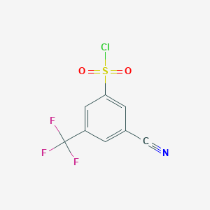 molecular formula C8H3ClF3NO2S B14059559 3-Cyano-5-(trifluoromethyl)benzenesulfonyl chloride 