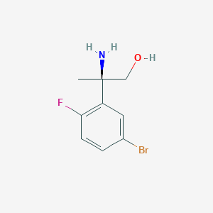 molecular formula C9H11BrFNO B14059562 (R)-2-amino-2-(5-bromo-2-fluorophenyl)propan-1-ol CAS No. 1228571-14-9