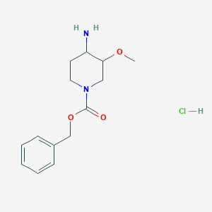 molecular formula C14H21ClN2O3 B14059595 Benzyl trans-4-amino-3-methoxy-piperidine-1-carboxylate;hydrochloride 