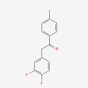 molecular formula C15H12F2O B1405960 2-(3,4-二氟苯基)-1-(对甲苯基)乙酮 CAS No. 1504609-61-3