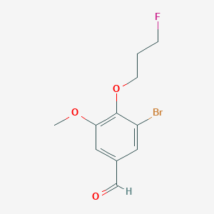 molecular formula C11H12BrFO3 B1405965 3-溴-4-(3-氟丙氧基)-5-甲氧基苯甲醛 CAS No. 1514790-88-5