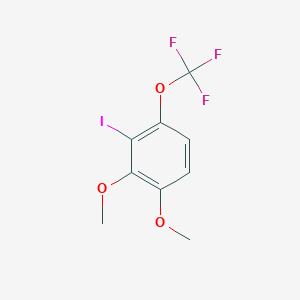 molecular formula C9H8F3IO3 B14059700 1,2-Dimethoxy-3-iodo-4-(trifluoromethoxy)benzene 
