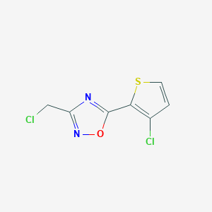 molecular formula C7H4Cl2N2OS B1405975 3-(Chloromethyl)-5-(3-chlorothiophen-2-yl)-1,2,4-oxadiazole CAS No. 1509882-79-4