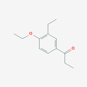 molecular formula C13H18O2 B14059803 1-(4-Ethoxy-3-ethylphenyl)propan-1-one 