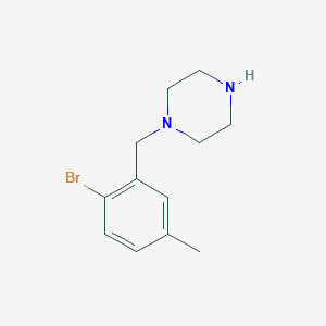 molecular formula C12H17BrN2 B1405981 1-[(2-Bromo-5-methylphenyl)methyl]piperazine CAS No. 1499771-58-2