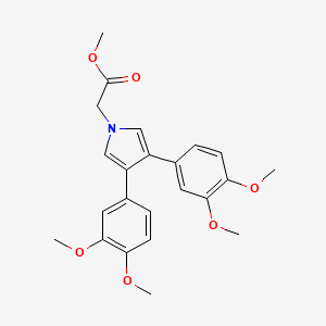 molecular formula C23H25NO6 B14059843 methyl 2-(3,4-bis(3,4-dimethoxyphenyl)-1H-pyrrol-1-yl)acetate 