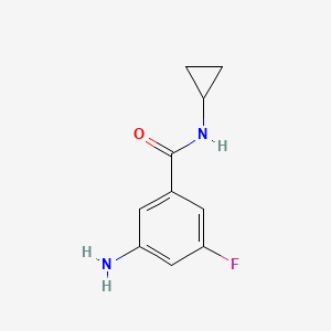 molecular formula C10H11FN2O B1405986 3-amino-N-cyclopropyl-5-fluorobenzamide CAS No. 1534788-90-3