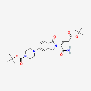 molecular formula C26H38N4O6 B14059902 tert-butyl (R)-4-(2-(1-amino-5-(tert-butoxy)-1,5-dioxopentan-2-yl)-1-oxoisoindolin-5-yl)piperazine-1-carboxylate 