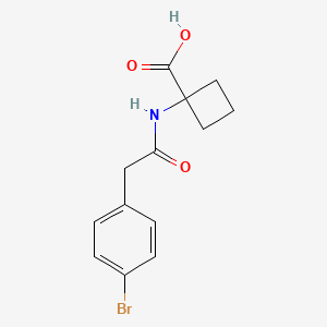 molecular formula C13H14BrNO3 B1405992 1-[2-(4-Bromophenyl)acetamido]cyclobutane-1-carboxylic acid CAS No. 1531008-33-9
