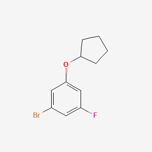 molecular formula C11H12BrFO B1405995 1-溴-3-(环戊氧基)-5-氟苯 CAS No. 1541736-57-5