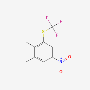 molecular formula C9H8F3NO2S B14059962 1,2-Dimethyl-5-nitro-3-(trifluoromethylthio)benzene 