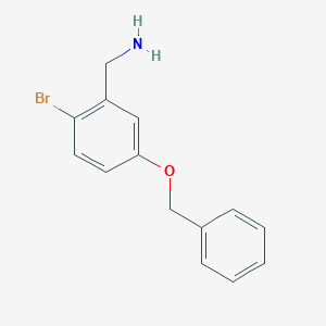 molecular formula C14H14BrNO B1405999 [5-(苄氧基)-2-溴苯基]甲胺 CAS No. 1537265-42-1