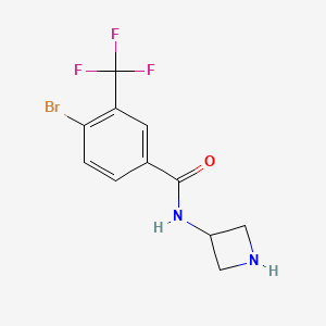 molecular formula C11H10BrF3N2O B1406000 N-(氮杂环丁-3-基)-4-溴-3-(三氟甲基)苯甲酰胺 CAS No. 1502664-61-0