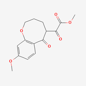 molecular formula C15H16O6 B14060006 Methyl 2-(9-methoxy-6-oxo-3,4,5,6-tetrahydro-2H-benzo[b]oxocin-5-yl)-2-oxoacetate 