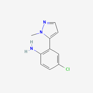 molecular formula C10H10ClN3 B1406002 4-chloro-2-(1-methyl-1H-pyrazol-5-yl)aniline CAS No. 1423161-88-9