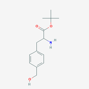 molecular formula C14H21NO3 B14060030 Tert-butyl 2-amino-3-[4-(hydroxymethyl)phenyl]propanoate 