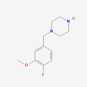 molecular formula C12H17FN2O B1406004 1-[(4-Fluoro-3-methoxyphenyl)methyl]piperazine CAS No. 1511759-26-4