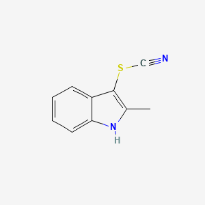 molecular formula C10H8N2S B14060049 2-methyl-3-thiocyanato-1H-indole 
