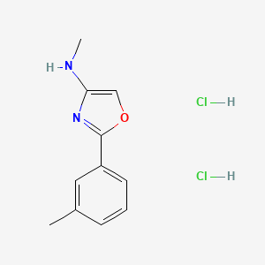 molecular formula C11H14Cl2N2O B14060152 N-methyl-2-(3-methylphenyl)-1,3-oxazol-4-amine;dihydrochloride 