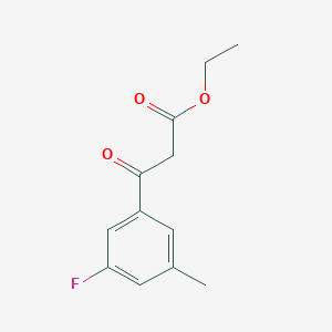 molecular formula C12H13FO3 B1406026 Ethyl 3-(3-fluoro-5-methylphenyl)-3-oxopropanoate CAS No. 1503430-72-5