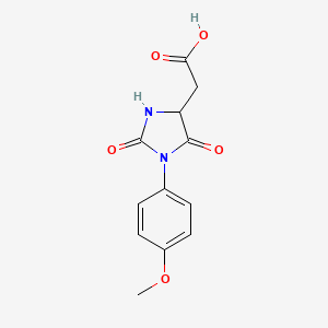 molecular formula C12H12N2O5 B1406028 [1-(4-Methoxyphenyl)-2,5-dioxoimidazolidin-4-yl]acetic acid CAS No. 1537512-52-9