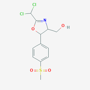 molecular formula C12H13Cl2NO4S B140603 2-(Dichloromethyl)-4,5-dihydro-5-(4-mesylphenyl)oxazol-4-ylmethanol CAS No. 126429-09-2